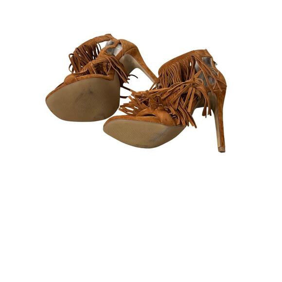 Steve Madden Fringly Brown Suede Fringe Stiletto Heel Sandals Size 5.5 brown/tan - Picture 8 of 8